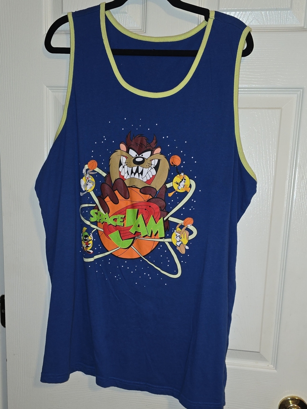 Warner Bros. Space Jam Blue Tank Top with Lime Trim